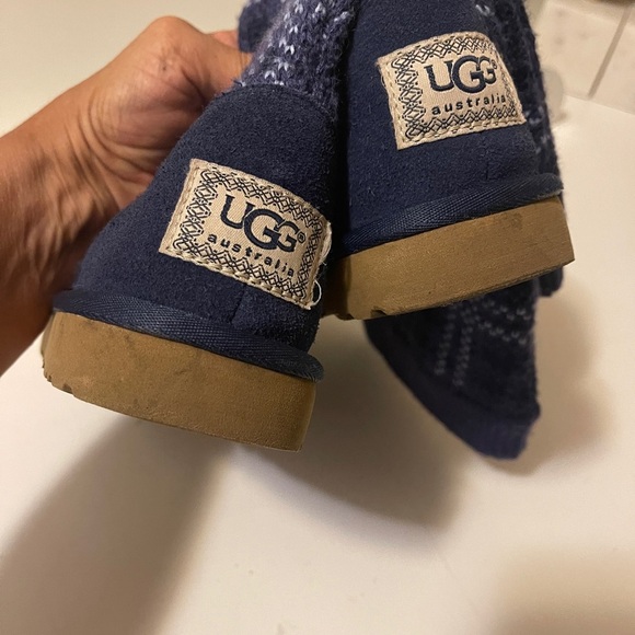 UGG Australia Jasper 1963 Blue Tartan Plaid Knit Pull On Boots Women's Size - Picture 12 of 14